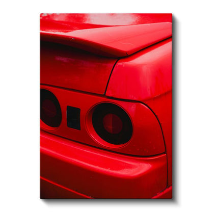 Ferrari Arka Stop - Kırmızı İtalyan Spor Otomobil Detay Kanvas Tablo