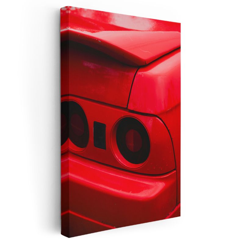 Ferrari Arka Stop - Kırmızı İtalyan Spor Otomobil Detay Kanvas Tablo