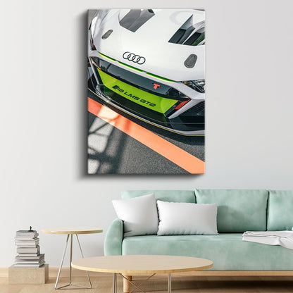 Audi R8 LMS GT2 - Yarış Otomobili Ön Panjur Detay Kanvas Tablo