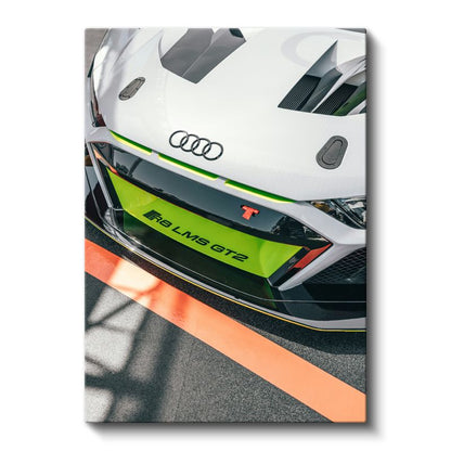 Audi R8 LMS GT2 - Yarış Otomobili Ön Panjur Detay Kanvas Tablo