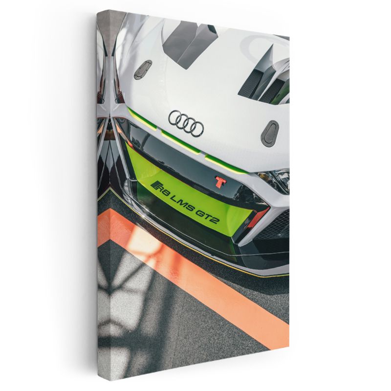 Audi R8 LMS GT2 - Yarış Otomobili Ön Panjur Detay Kanvas Tablo