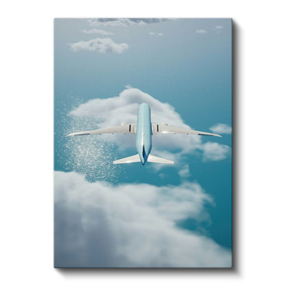 Yolcu Uçağı - Bulutlar Üzerinde Seyahat Eden Havayolu Kanvas Tablo