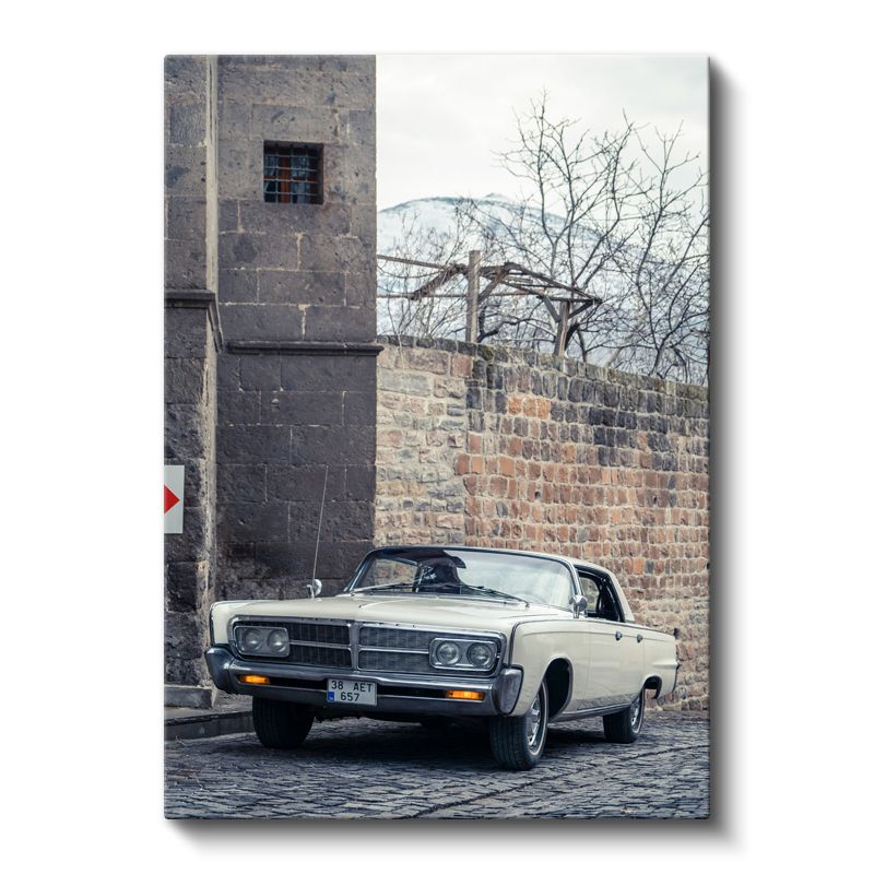Chrysler Imperial - Krem Rengi Klasik Amerikan Sedan Kanvas Tablo