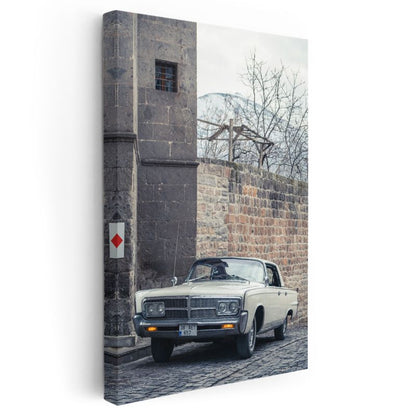 Chrysler Imperial - Krem Rengi Klasik Amerikan Sedan Kanvas Tablo
