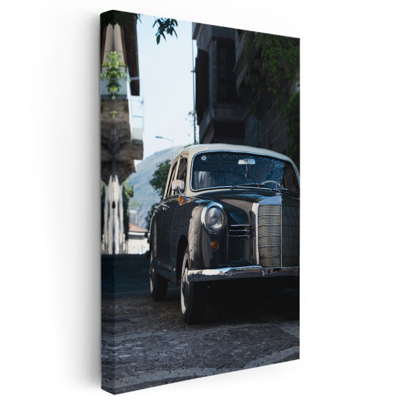 Mercedes-Benz 180 - Siyah Klasik Alman Sedan Kanvas Tablo