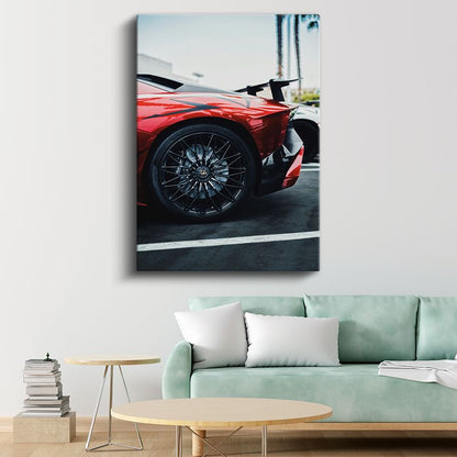 Lamborghini Aventador - İtalyan Süper Otomobil Jant Detayı Kanvas Tablo