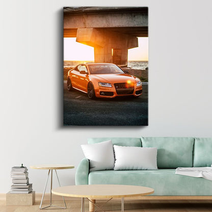 Audi S5 - Gün Batımında Lüks Coupe Kanvas Tablo
