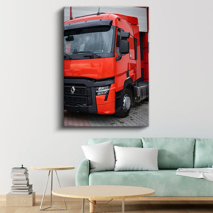 Renault Trucks - Kırmızı Çekici Ön Görünüm Kanvas Tablo