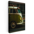 Dikey Kanvas Tablo Yeşil Beyaz Volkswagen T1 Minibüs Ön Görünüm Volkswagen Tablosu Ev Ofis Dekoru