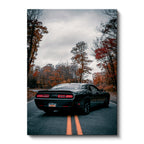 Dikey Kanvas Tablo Sonbahar Manzaralı Dodge Challenger Arka Görünüm Dodge Tablosu Ev Ofis Dekoru