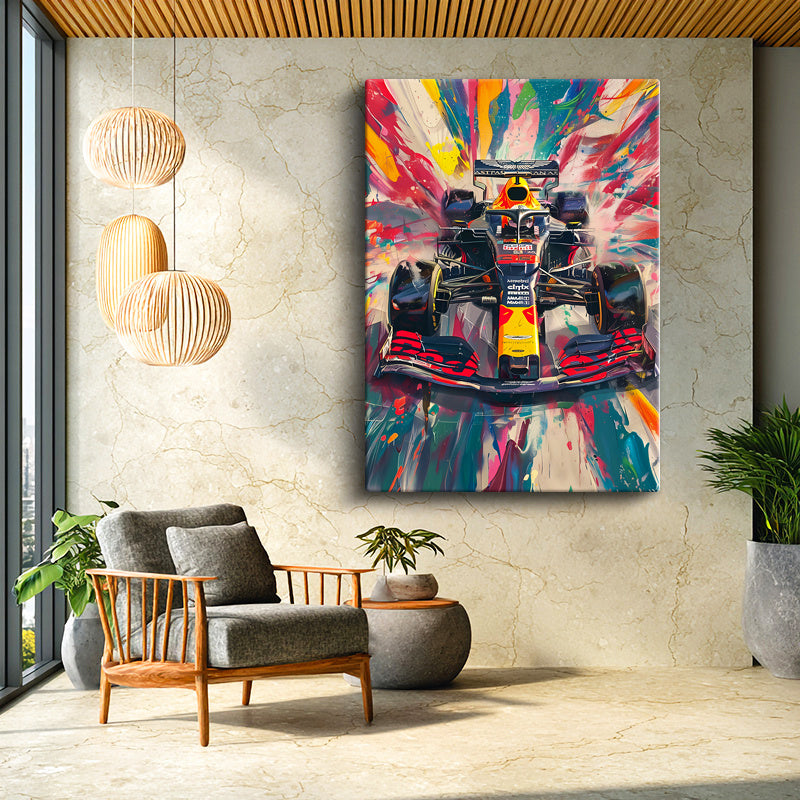 Dikey Kanvas Tablo Red Bull F1 Yarış Aracı Formula 1 Tablosu Ev Ofis Duvar Dekoru
