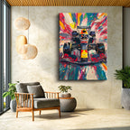 Dikey Kanvas Tablo Red Bull F1 Yarış Aracı Formula 1 Tablosu Ev Ofis Duvar Dekoru