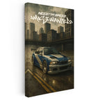 Dikey Kanvas Tablo BMW M3 GTR Most Wanted Oyun Temalı BMW Tablosu Ev Ofis Duvar Dekoru