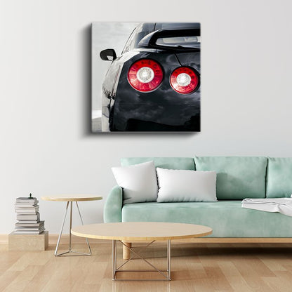 Nissan GT-R Arka Stoplar - Japon Spor Otomobil Detayı Kanvas Tablo