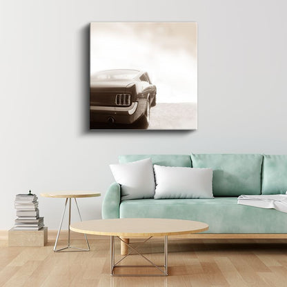 Ford Mustang Klasik - Amerikan Muscle Car Silueti Kanvas Tablo