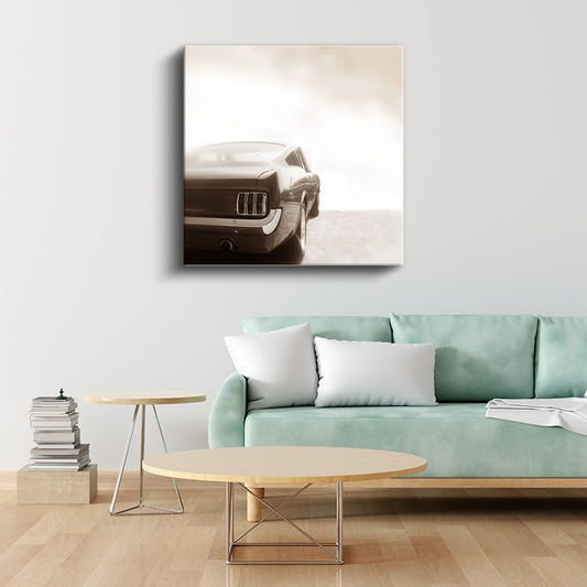 Ford Mustang Klasik - Amerikan Muscle Car Silueti Kanvas Tablo