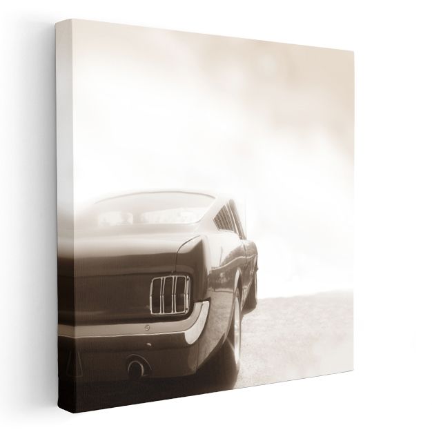 Ford Mustang Klasik - Amerikan Muscle Car Silueti Kanvas Tablo