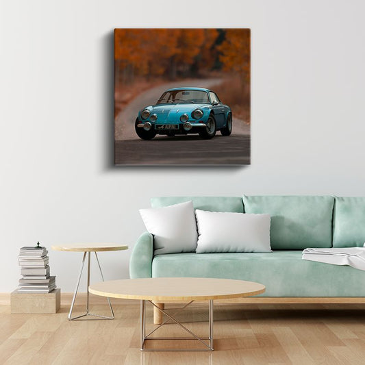 Alpine A110 - Mavi Fransız Spor Otomobil Kanvas Tablo