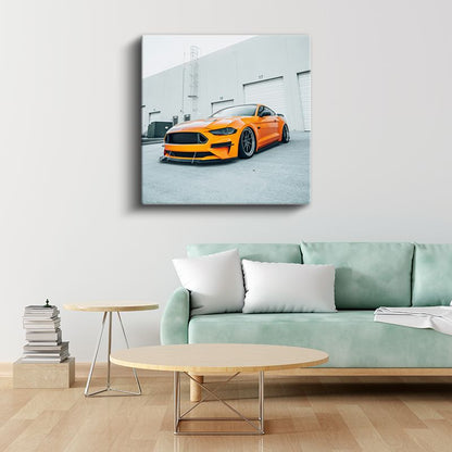 Ford Mustang GT - Turuncu Sportif Performans Kanvas Tablo