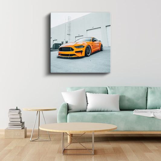 Ford Mustang GT - Turuncu Sportif Performans Kanvas Tablo