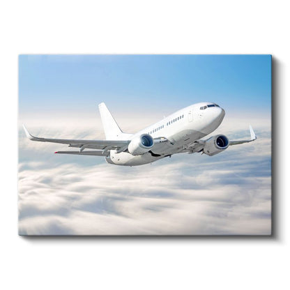 Boeing 737 - Bulutlar Üzerinde Yükselen Kanvas Tablo