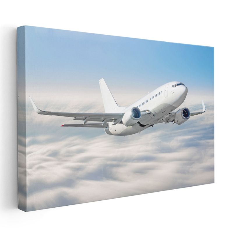 Boeing 737 - Bulutlar Üzerinde Yükselen Kanvas Tablo