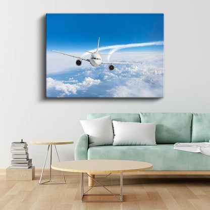 Airbus A320 - Mavi Gökyüzünde İz Bırakan Kanvas Tablo