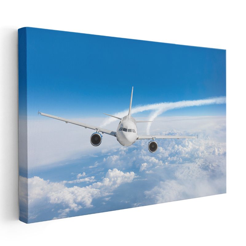 Airbus A320 - Mavi Gökyüzünde İz Bırakan Kanvas Tablo