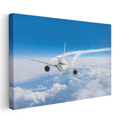 Airbus A320 - Mavi Gökyüzünde İz Bırakan Kanvas Tablo