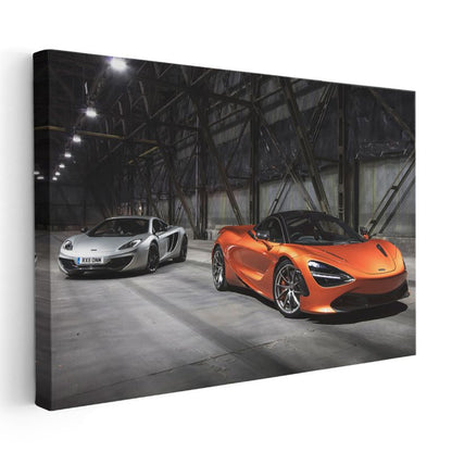 McLaren 720S - Turuncu Süper Otomobil İkilisi Kanvas Tablo