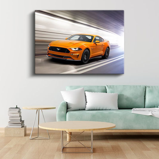 Ford Mustang GT - Turuncu Amerikan Muscle Car Kanvas Tablo