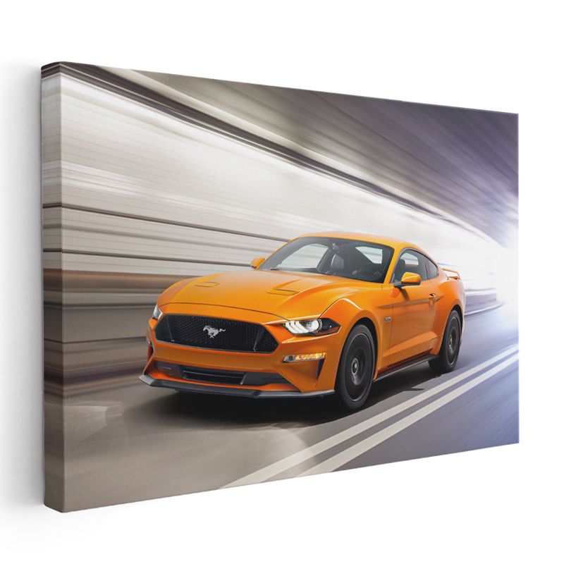 Ford Mustang GT - Turuncu Amerikan Muscle Car Kanvas Tablo