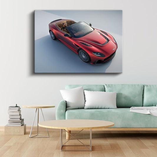 Aston Martin DBS Superleggera - Üstten Görünüm Kanvas Tablo