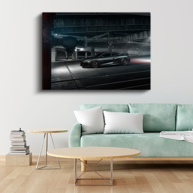Audi R8 - Karanlık Otoparkta Lüks Spor Otomobil Kanvas Tablo