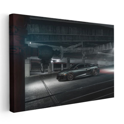 Audi R8 - Karanlık Otoparkta Lüks Spor Otomobil Kanvas Tablo