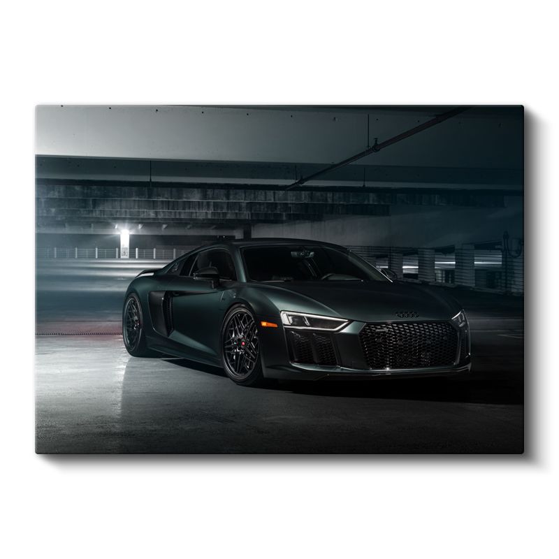 Audi R8 - Mat Siyah Süper Otomobil Kanvas Tablo