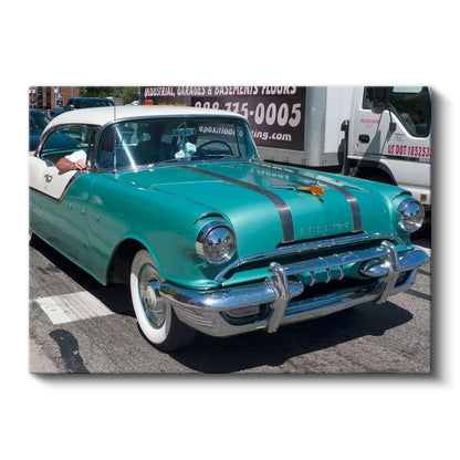 Pontiac Chieftain - Turkuaz Klasik Amerikan Arabası Kanvas Tablo