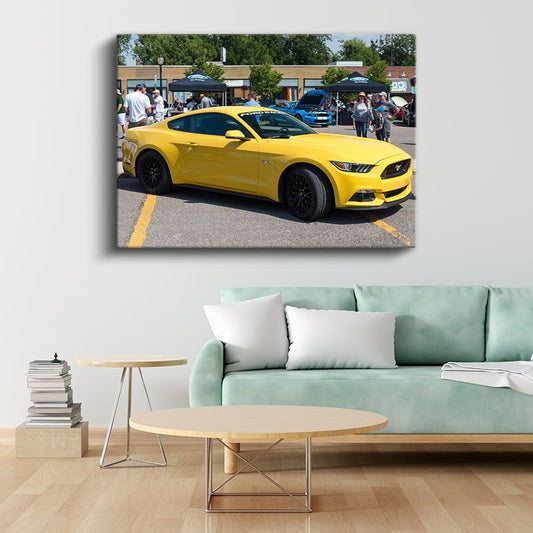 Ford Mustang GT - Sarı Spor Otomobil Kanvas Tablo
