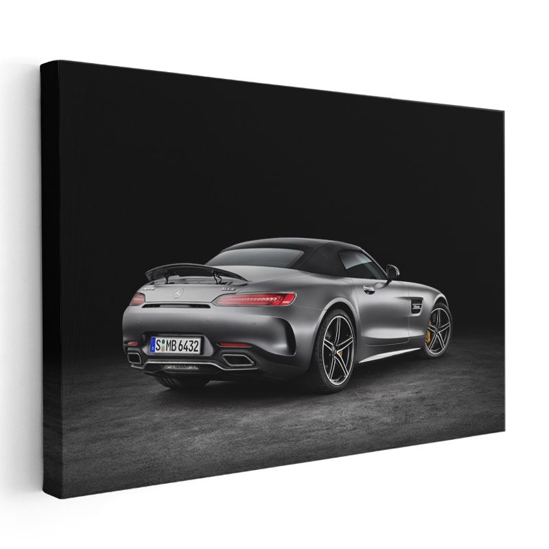 Mercedes-AMG GT - Gümüş Lüks Spor Otomobil Kanvas Tablo