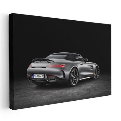 Mercedes-AMG GT - Gümüş Lüks Spor Otomobil Kanvas Tablo