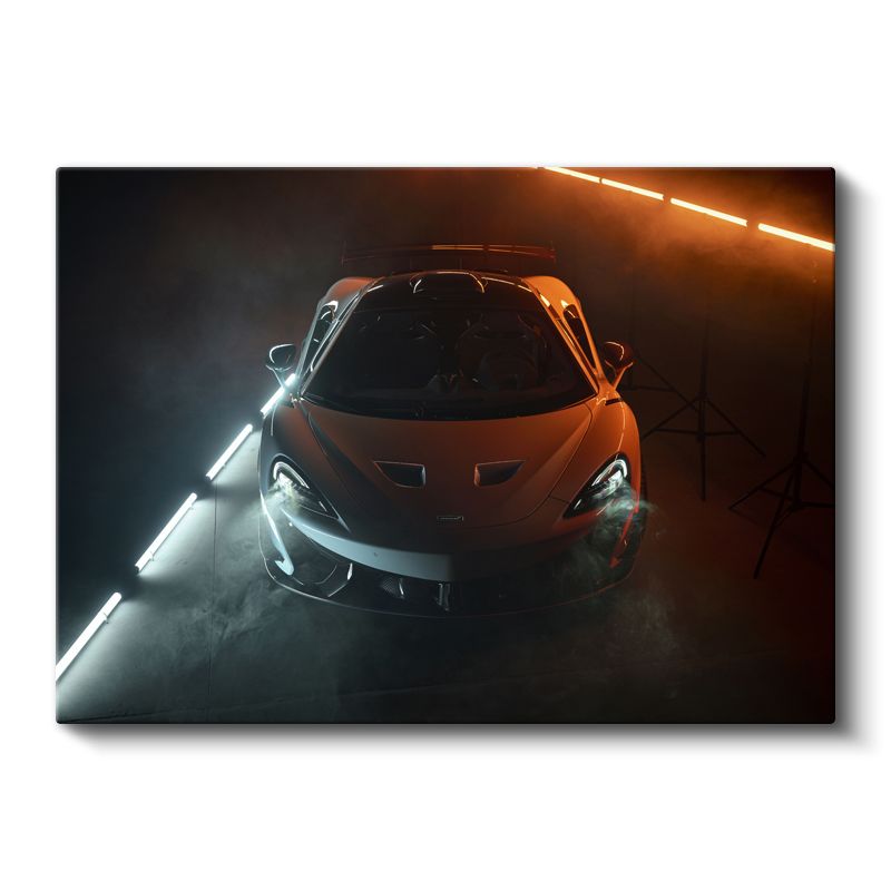 McLaren 720S - Turuncu Spor Otomobil Gece Görünümü Kanvas Tablo