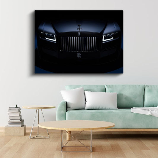 Rolls-Royce Ghost - Siyah Lüks Sedan Ön Görünüm Kanvas Tablo