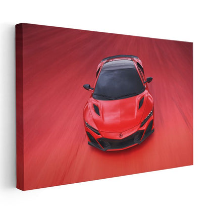 Acura NSX Type S - Kırmızı Spor Otomobil Hız Efekti Kanvas Tablo