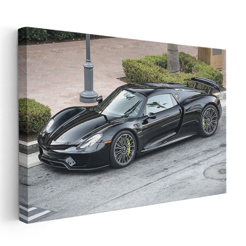 Porsche 918 Spyder - Siyah Süper Otomobil Kanvas Tablo