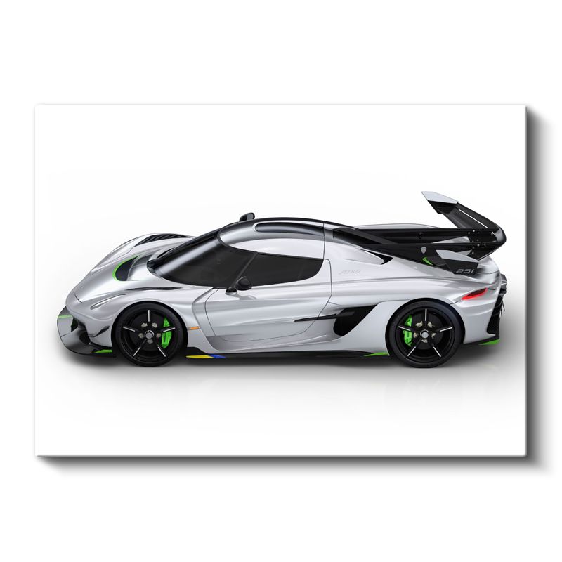 Koenigsegg Jesko - Gümüş Hipercar Kanvas Tablo