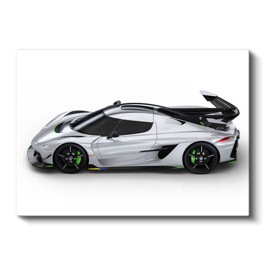 Koenigsegg Jesko - Gümüş Hipercar Kanvas Tablo