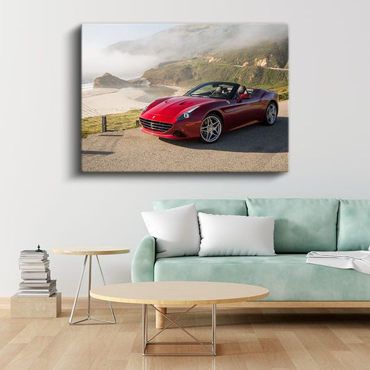 Ferrari California T - Kırmızı Cabrio Spor Otomobil Kanvas Tablo