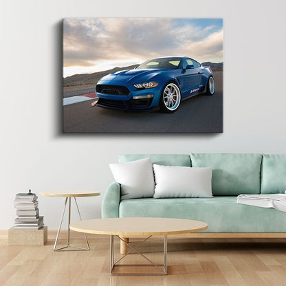 Ford Mustang Shelby 1000 - Mavi Amerikan Muscle Car Kanvas Tablo