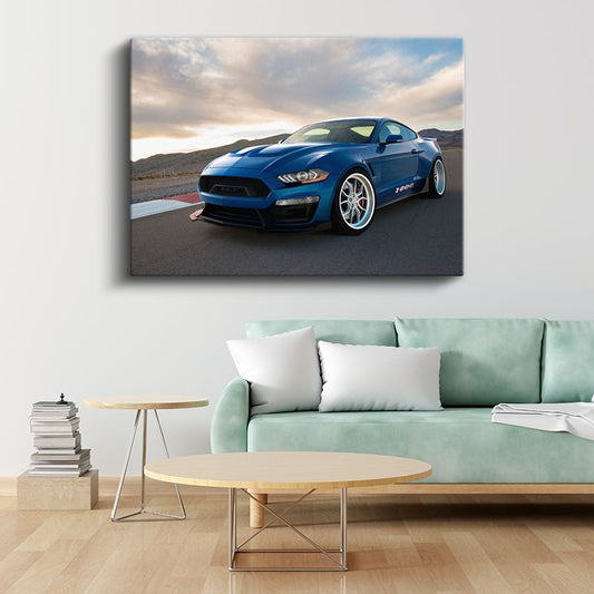 Ford Mustang Shelby 1000 - Mavi Amerikan Muscle Car Kanvas Tablo