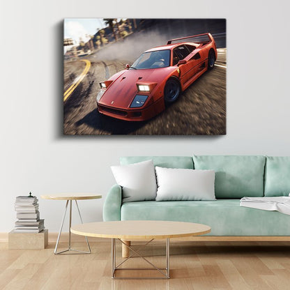 Ferrari F40 - Kırmızı İtalyan Klasiği Kanvas Tablo